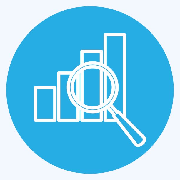 优化图标在时尚的蓝色眼睛风格孤立在软蓝色背景图片下载