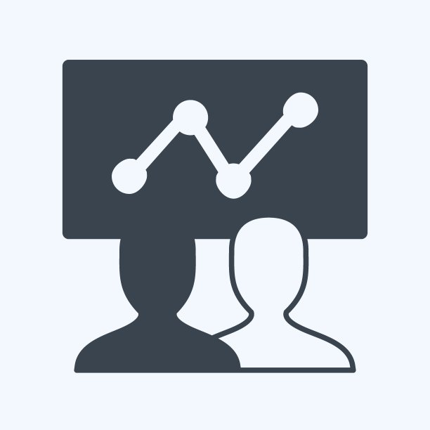 SEO培训图标在时尚字形风格孤立在软蓝色背景图片下载