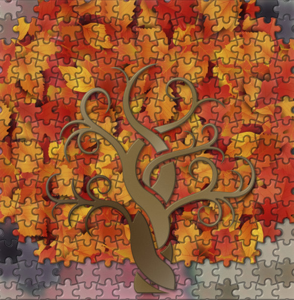 秋天的树拼图图片下载