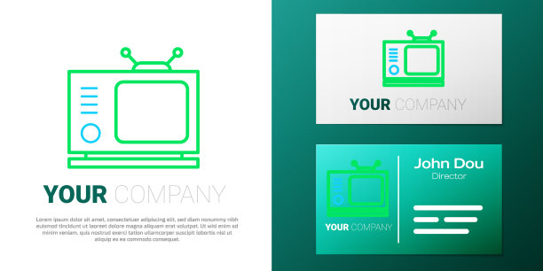 线复古电视图标孤立在白色背景图片下载