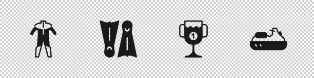 为水肺潜水和脚蹼游泳设置潜水服图片下载