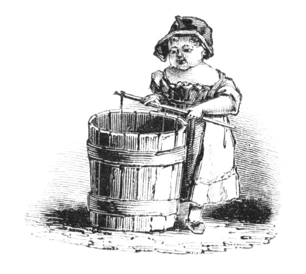 小女孩在桶里钓鱼图片下载