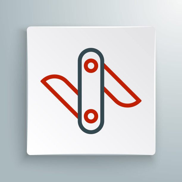 线瑞士军刀图标孤立在白色背景上。多刀,多功能小刀。多功能工具。色彩斑斓的轮廓的概念。向量图片下载