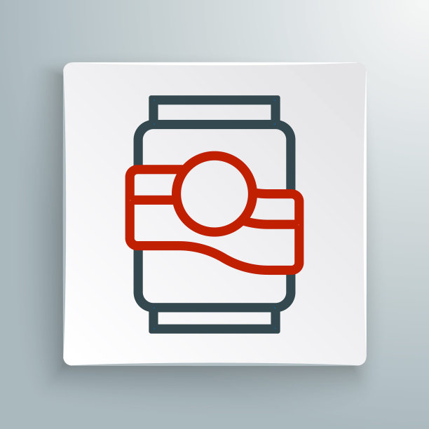 线苏打罐图标孤立在白色背景上。色彩斑斓的轮廓的概念。向量图片下载