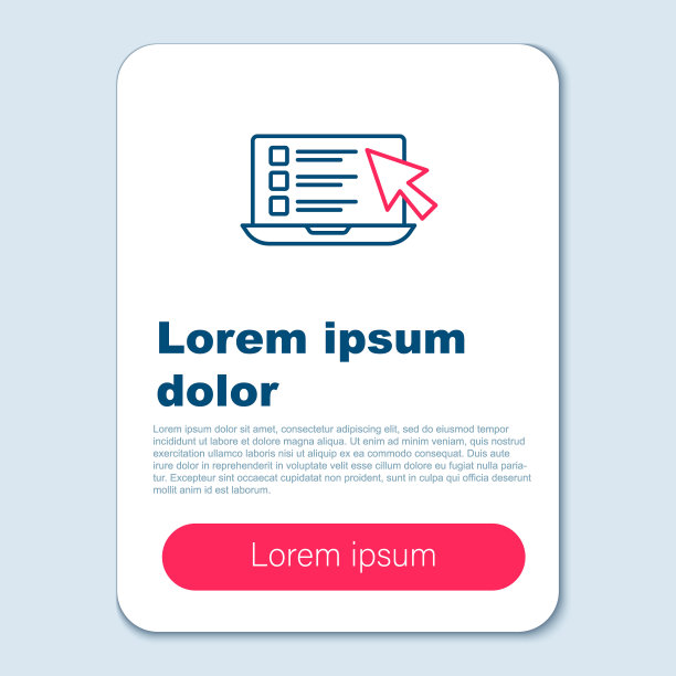 在线在线测验，测试，调查或检查表图标孤立在灰色背景。考试名单。作为先进的概念。色彩斑斓的轮廓的概念。向量图片下载