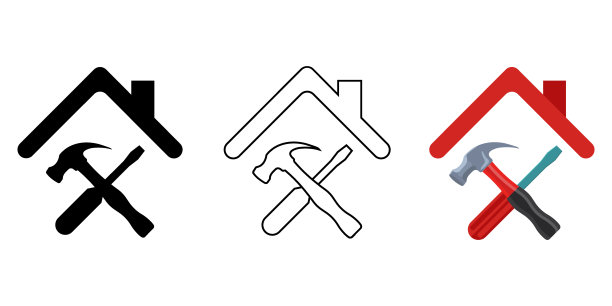 家庭修理集图标平面向量图片下载