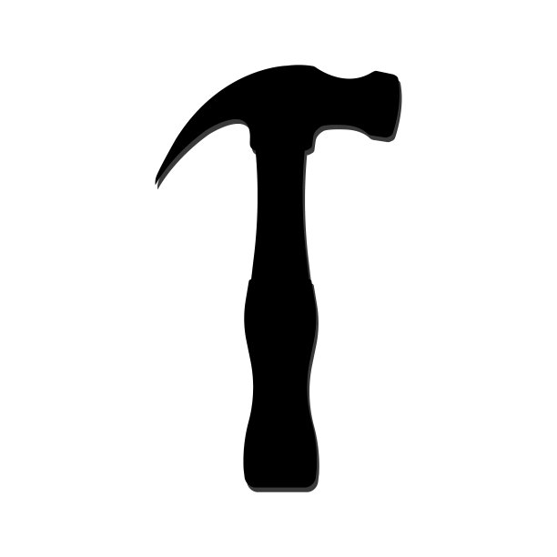 锤图标。黑色，简单的图标孤立在白色背景。图片下载