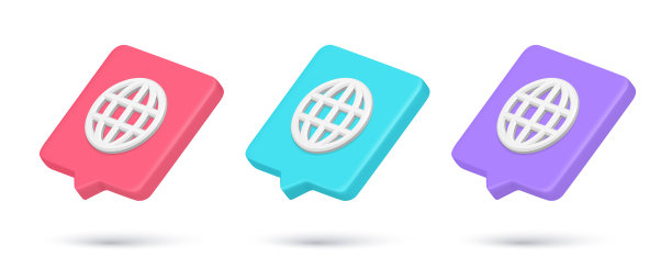 设置彩色三维等距快速提示全球网格互联网连接矢量插图图片下载