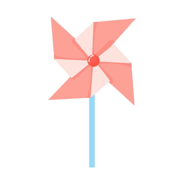 儿童玩具风车。暑假配件。矢量插图孤立在白色背景上。图片下载