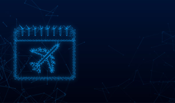 旅行日历飞机设计。丛图标。背景矢量图图片下载