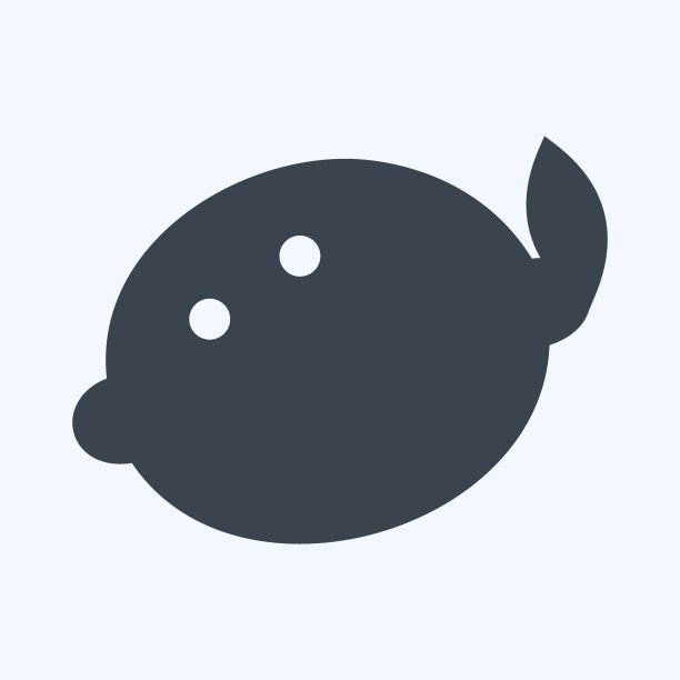 柠檬图标在时尚字形风格孤立在软蓝色背景图片下载