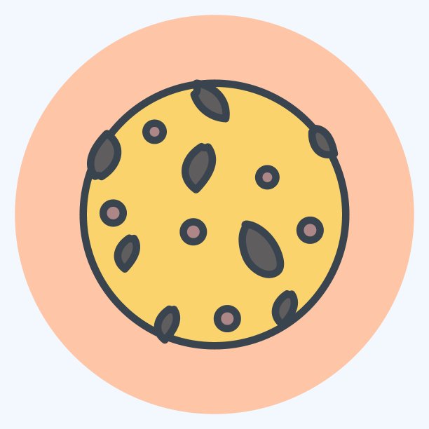 饼干II图标在时尚的颜色搭配风格孤立在软蓝色背景图片下载