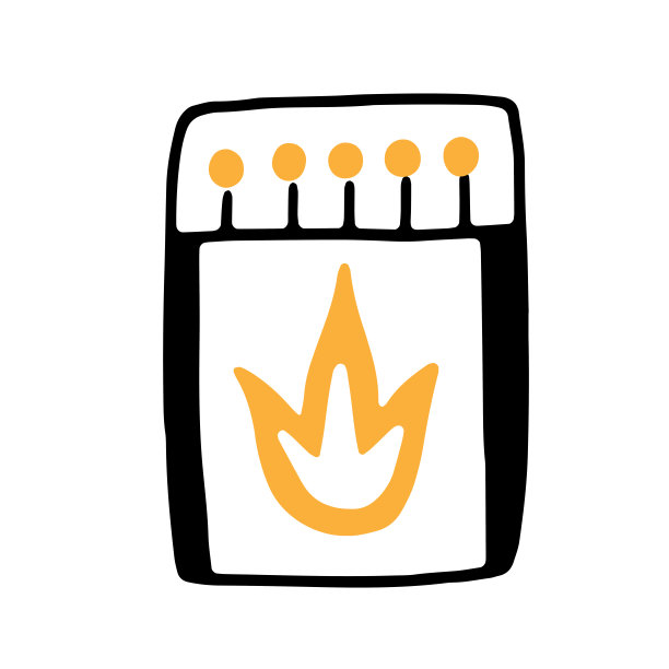 线性平面涂鸦风格的火柴盒。矢量插图。图片下载