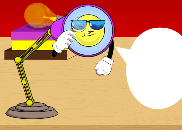 装着放大镜的床头灯。图片下载