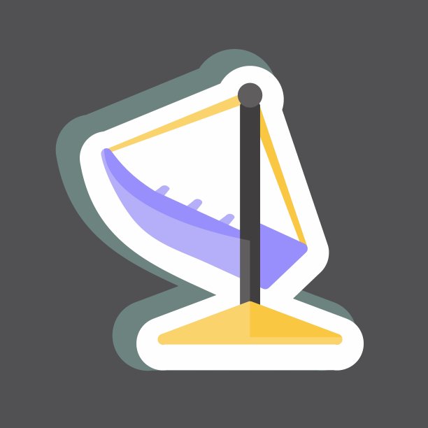 船秋千贴纸在时尚孤立的黑色背景图片下载