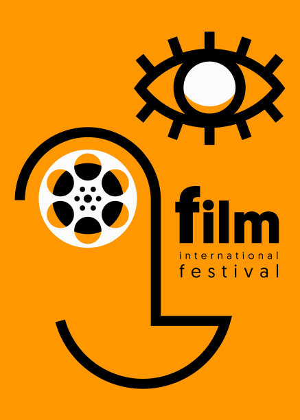 电影和电影海报设计模板背景与电影卷轴复古复古风格图片下载