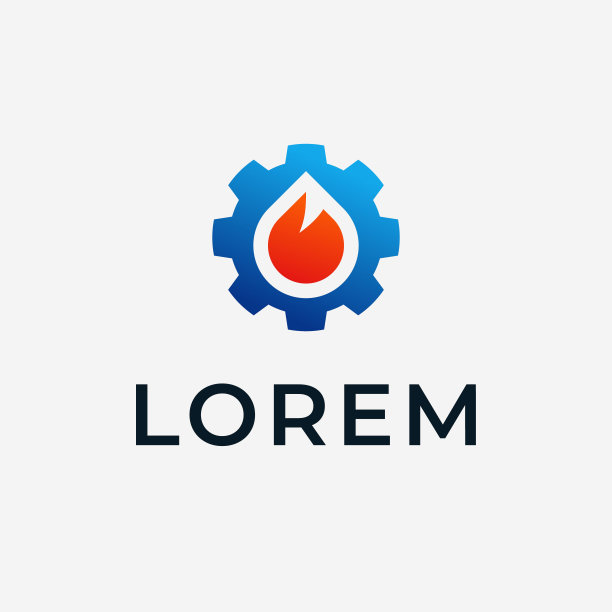 简单和创造性齿轮扳手和水火标志设计的想法图片下载