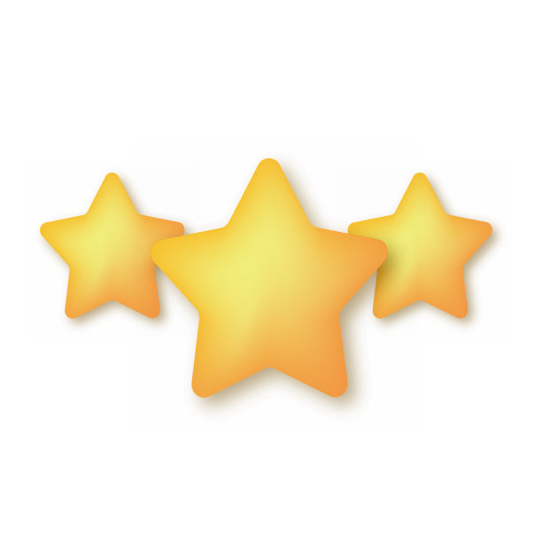 3 d星审查。服务率或质量反馈标志。向量图片下载