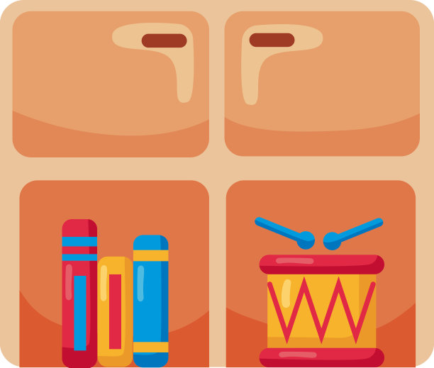 带玩具的幼儿园货架图片下载