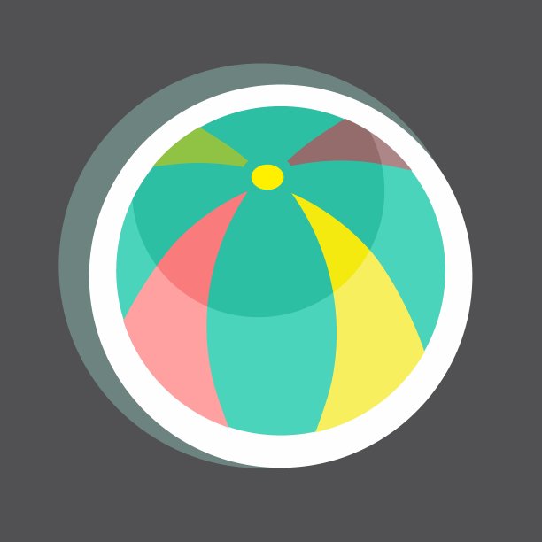 球贴纸在时尚孤立的黑色背景图片下载