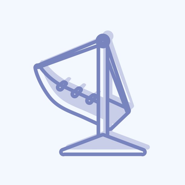 船摇摆图标在时尚的蓝色眼睛风格孤立在柔和的蓝色背景图片下载