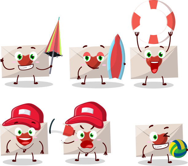 笑脸爱情信封卡通人物图片下载