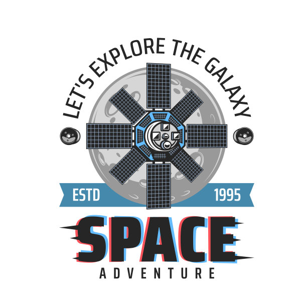 轨道空间站上的太空冒险图标卫星图片下载