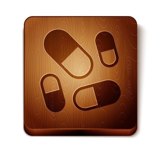 药丸胶囊图标的棕色维生素复合体图片下载