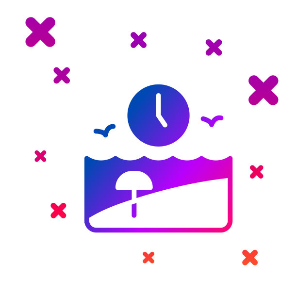 彩色假期时间图标孤立在白色上图片下载