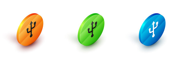 等距usb符号图标孤立在白色上图片下载