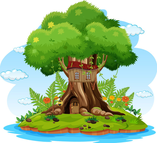 幻想树屋里面的树干是白色的图片下载