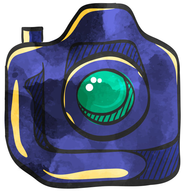 水彩风格图标相机图片下载