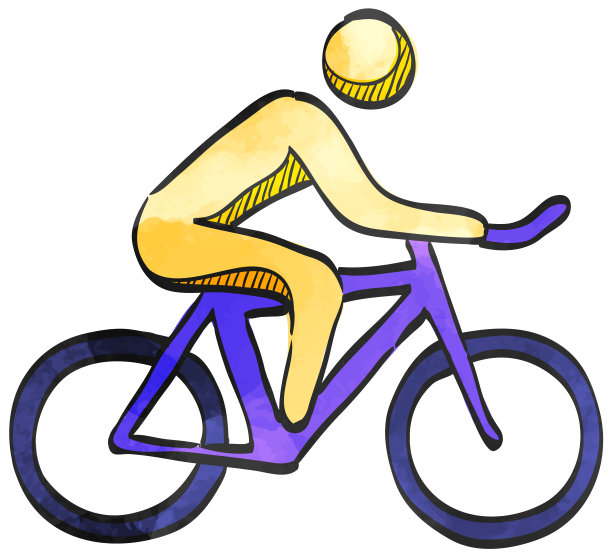 水彩风格图标山地自行车手图片下载