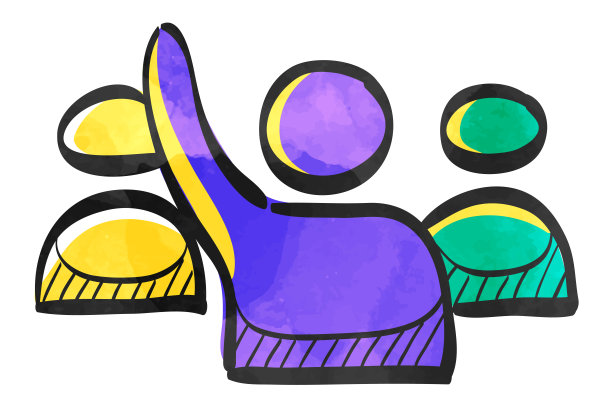 水彩风格图标举手图片下载