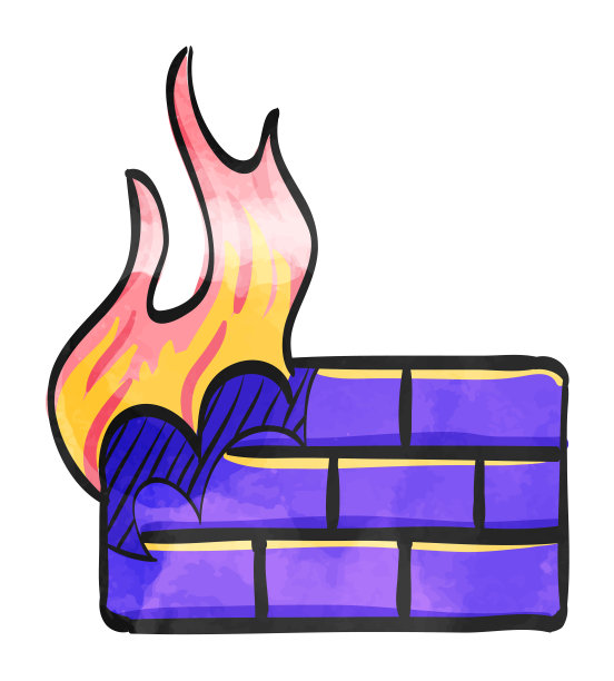 水彩风格图标防火墙图片下载