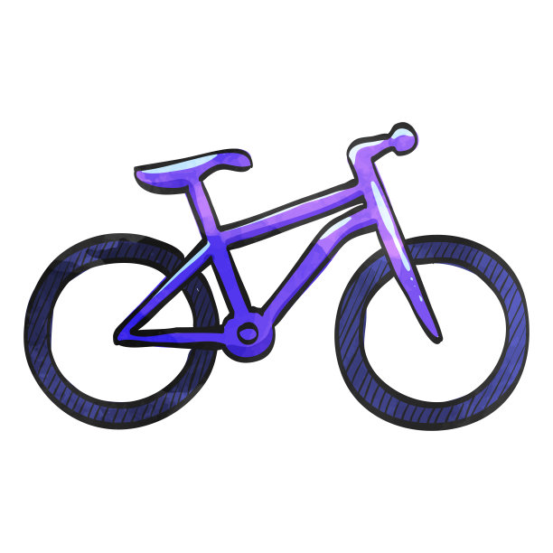 水彩风格图标山地车图片下载