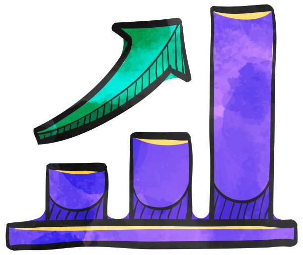 水彩风格图标条形图图片下载