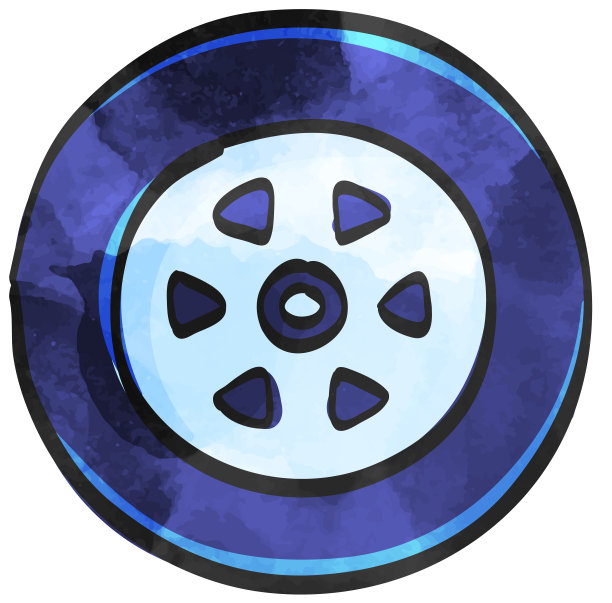 水彩风格图标汽车轮胎图片下载