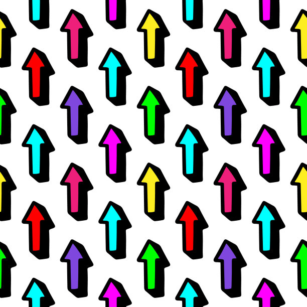 无缝图案与彩色箭头。矢量插图图片下载