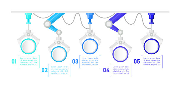 工业自动化过程信息图表设计模板图片下载