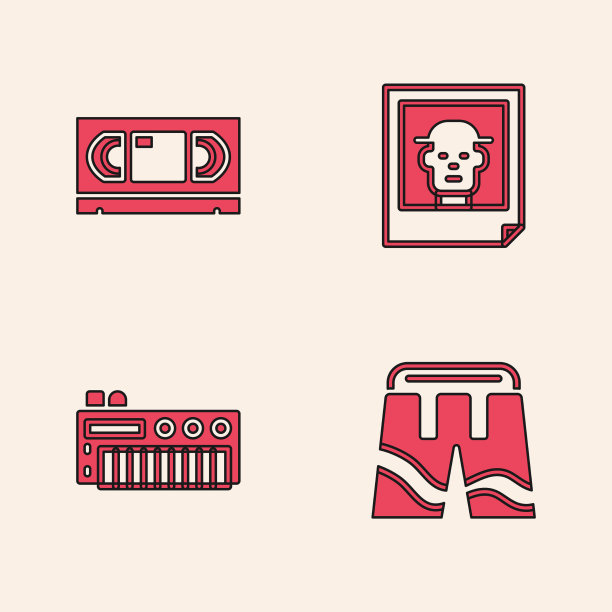 设置短或裤子的VHS录像带照片图片下载