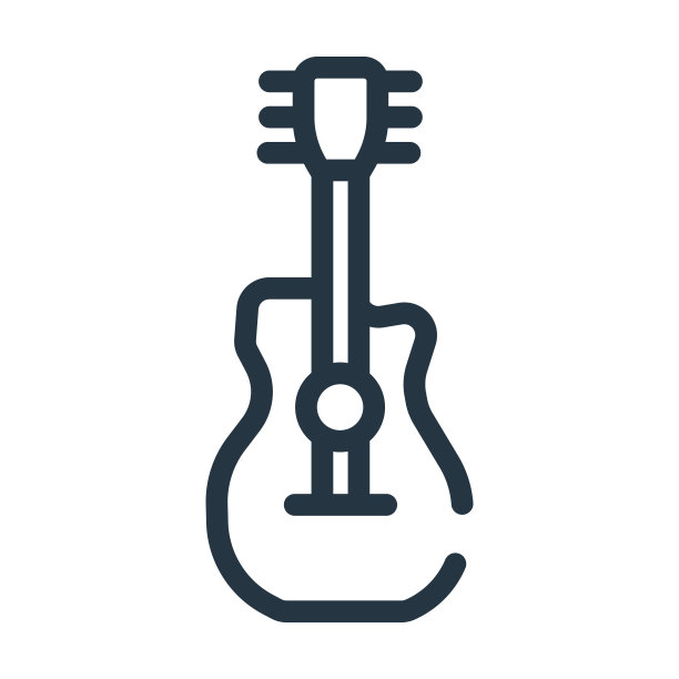 原声吉他细线图标。播放，歌曲线性图标从音乐概念孤立轮廓符号。矢量插图符号元素的网页设计和应用程序。图片下载