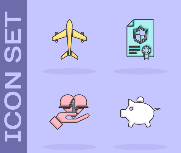 把存钱罐和飞机的人寿保险放在手里图片下载