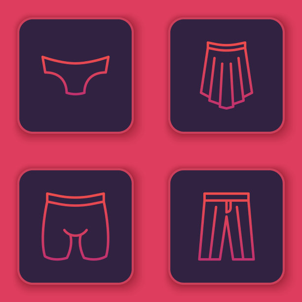 排好队的男士内裤，自行车短裤，短裙和图片下载