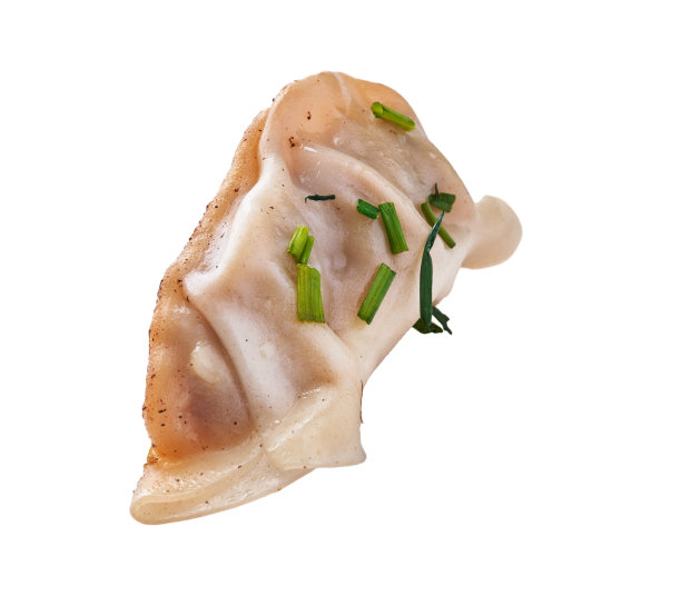 一个美味的中国饺子孤立在白色的背景上图片下载