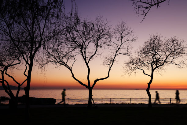 人们在海滩上散步图片下载