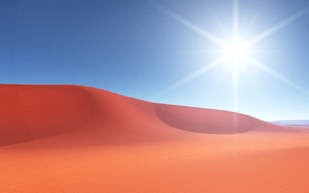 沙漠上耀眼的阳光图片下载