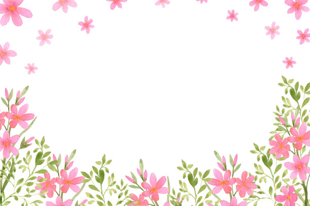 水彩花。架着野花。带粉红色花朵的请柬。图片下载