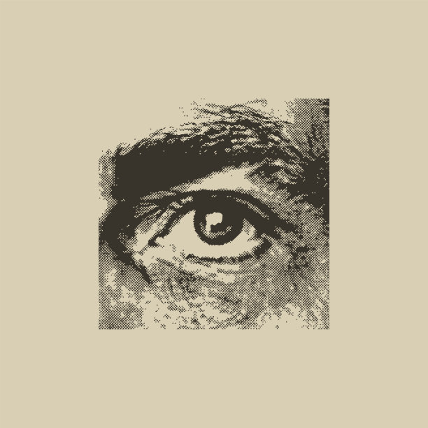 抽象横幅与人的眼睛在复古风格图片下载