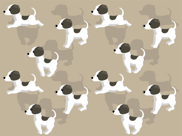 狗卡通史宾诺意大利无缝壁纸背景图片下载